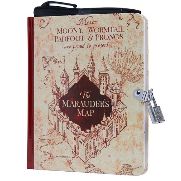 Harry Potter Marauders Map Diary and Magic Reveal Pen with Gadget Sticker - Picture 2 of 8